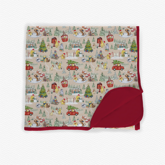100 ACRE CHRISTMAS 60X60 DOUBLE-LAYER BLANKET
