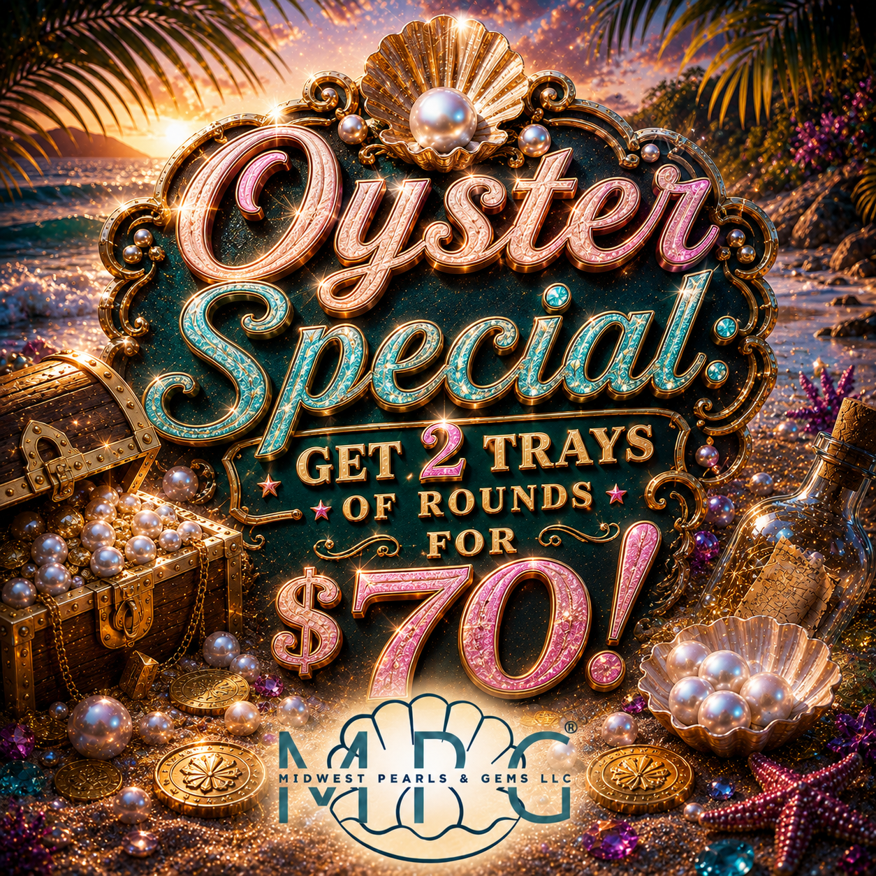 OYSTER SPECIAL: BUY 2 TRAYS OF ROUNDS FOR $70!