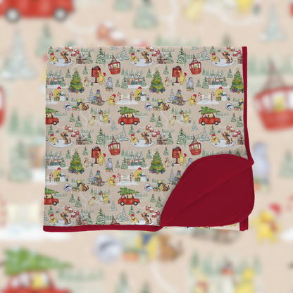100 ACRE CHRISTMAS 60X60 DOUBLE-LAYER BLANKET