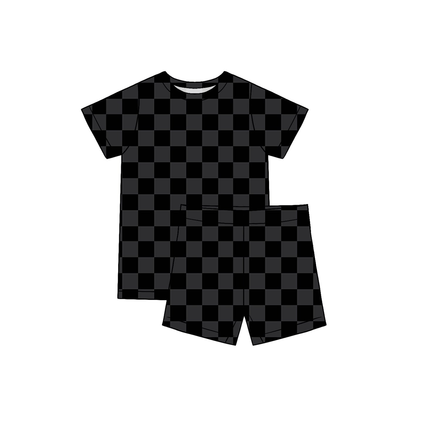 BLACK CHECKS SHORT SLEEVE & SHORTS