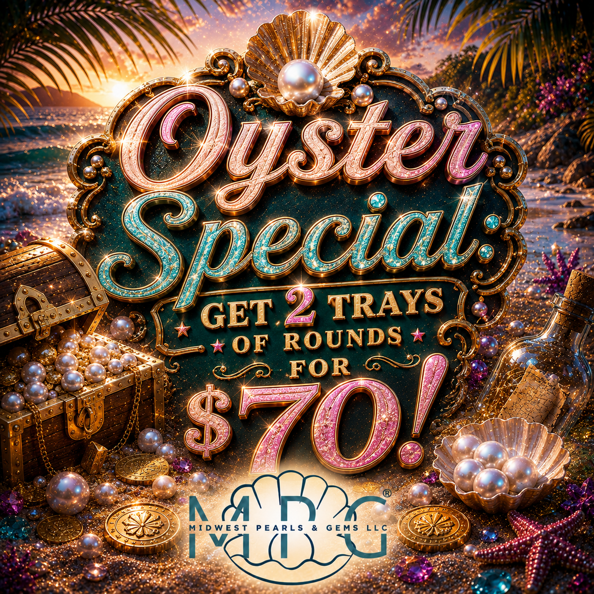 OYSTER SPECIAL: BUY 2 TRAYS OF ROUNDS FOR $70!