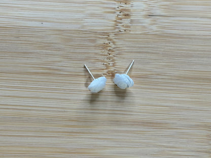 ROSE CARVED SHELL FLOWER STUDS